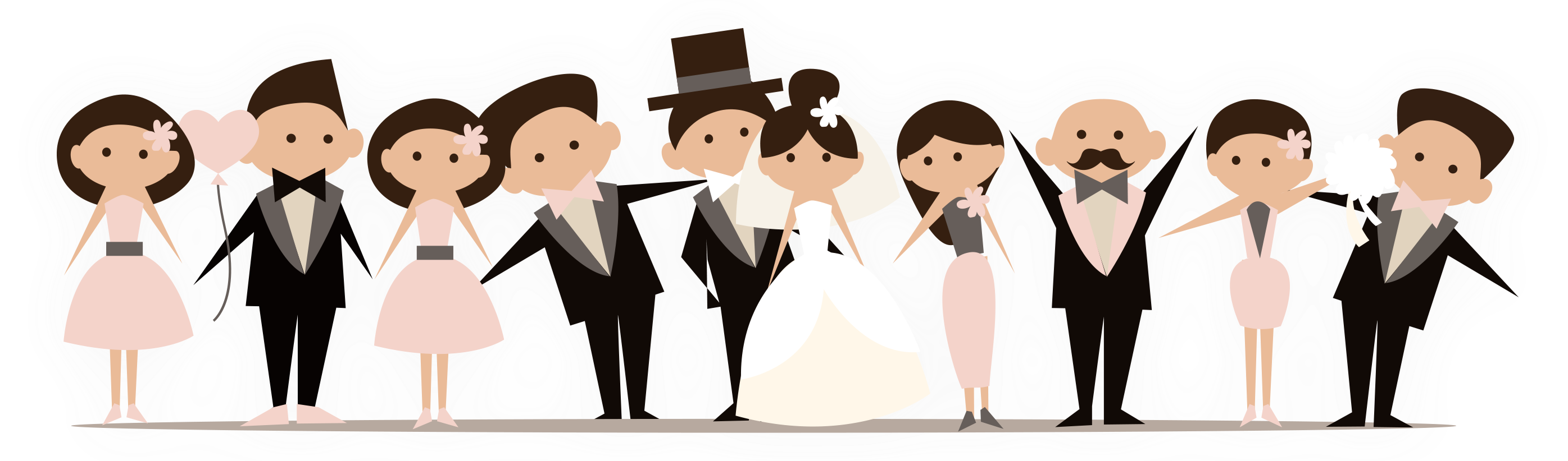 Wedding Party Clipart (2791x822), Png Download