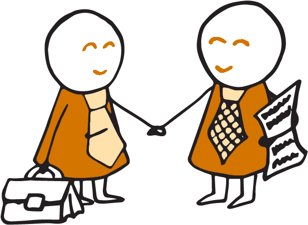 Two Business People Shaking Hands Clipart (702x621), Png Download