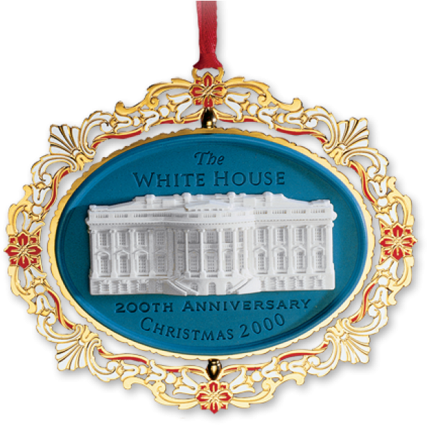 2000 White House Christmas Ornament 200th Anniversary Clipart (700x700), Png Download