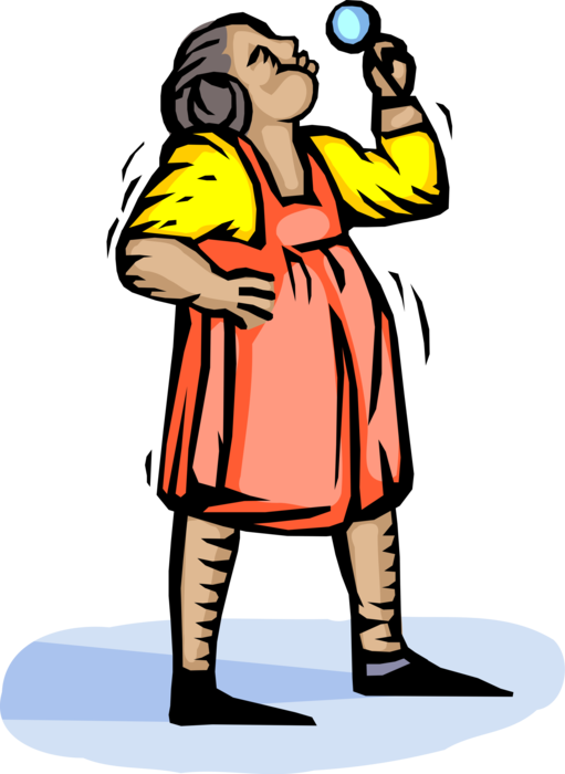 Vector Illustration Of Child Blows Soap Bubbles Outdoors Clipart (511x700), Png Download