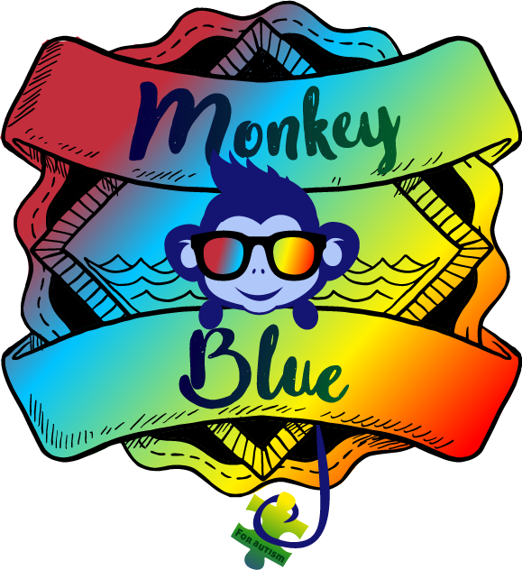 Monkey Blue For Autism Clipart (579x632), Png Download