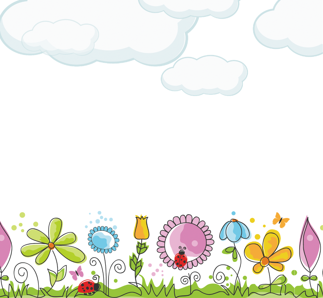 Flowers Flower Wildflowers Garden Colourful Sky Clouds Clipart (1109x1024), Png Download