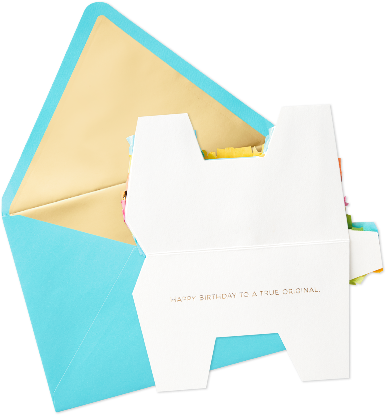 Colorful Donkey Piñata Birthday Card Clipart (1470x1470), Png Download