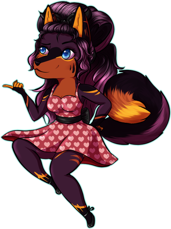 Rockabilly Shaded Chibi Clipart (720x850), Png Download