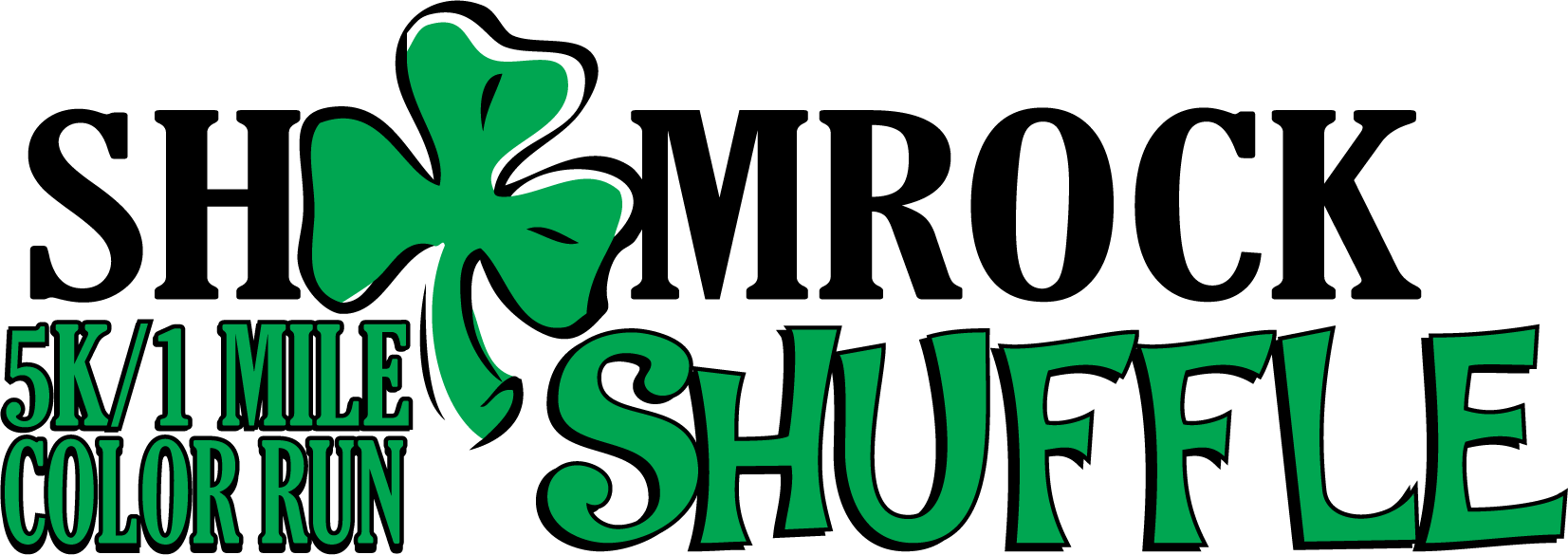 Shamrock Shuffle 5k/1 Mile Color Run Clipart (1653x585), Png Download