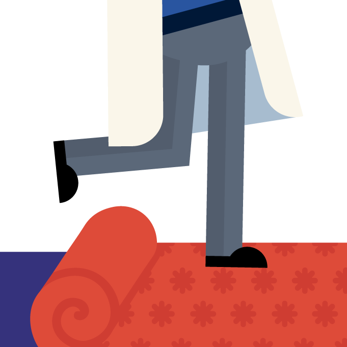 Person Tripping Over A Rolled Up Rug Clipart (681x681), Png Download