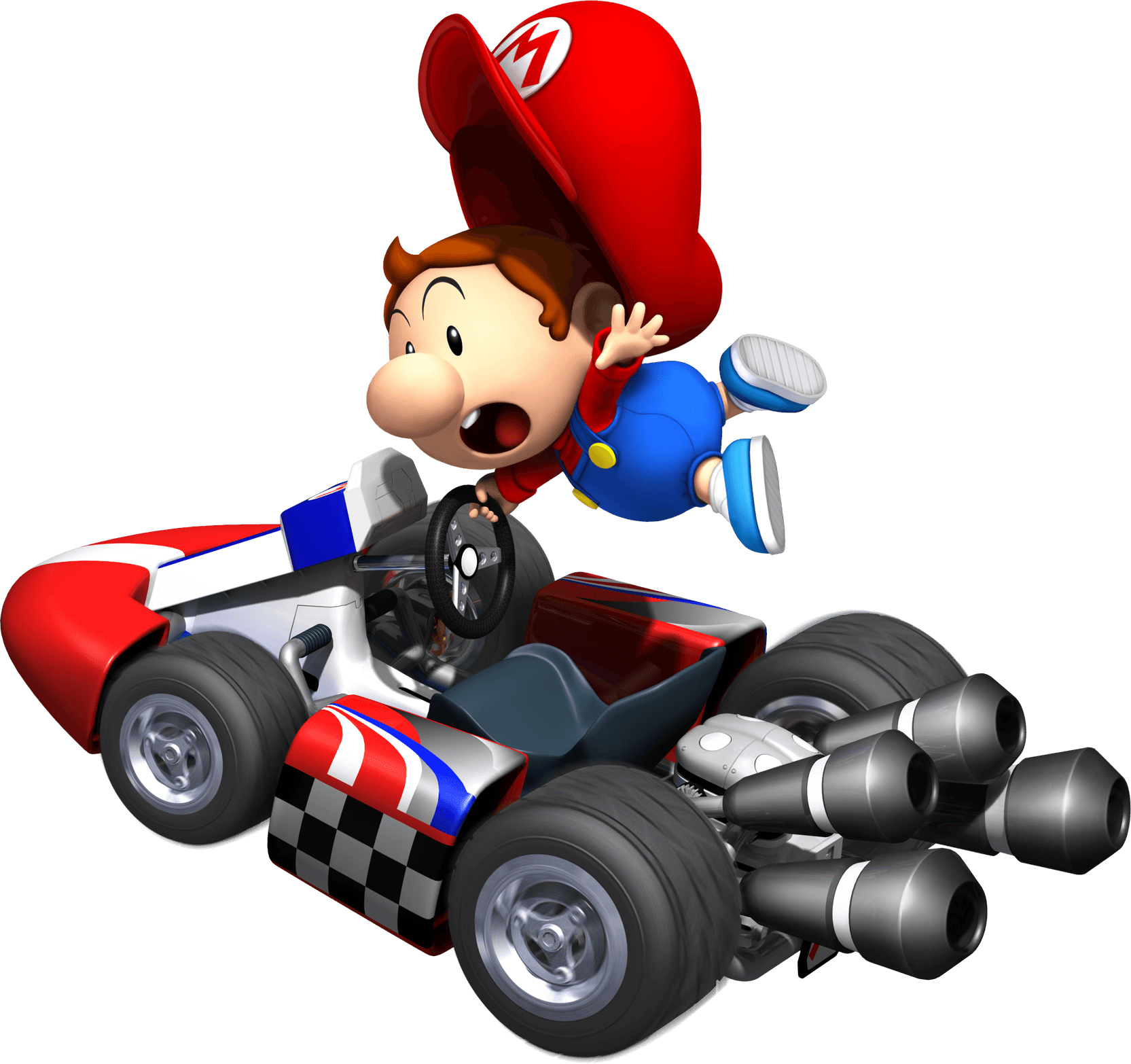 Baby Mario Driving Kart Clipart (1665x1566), Png Download