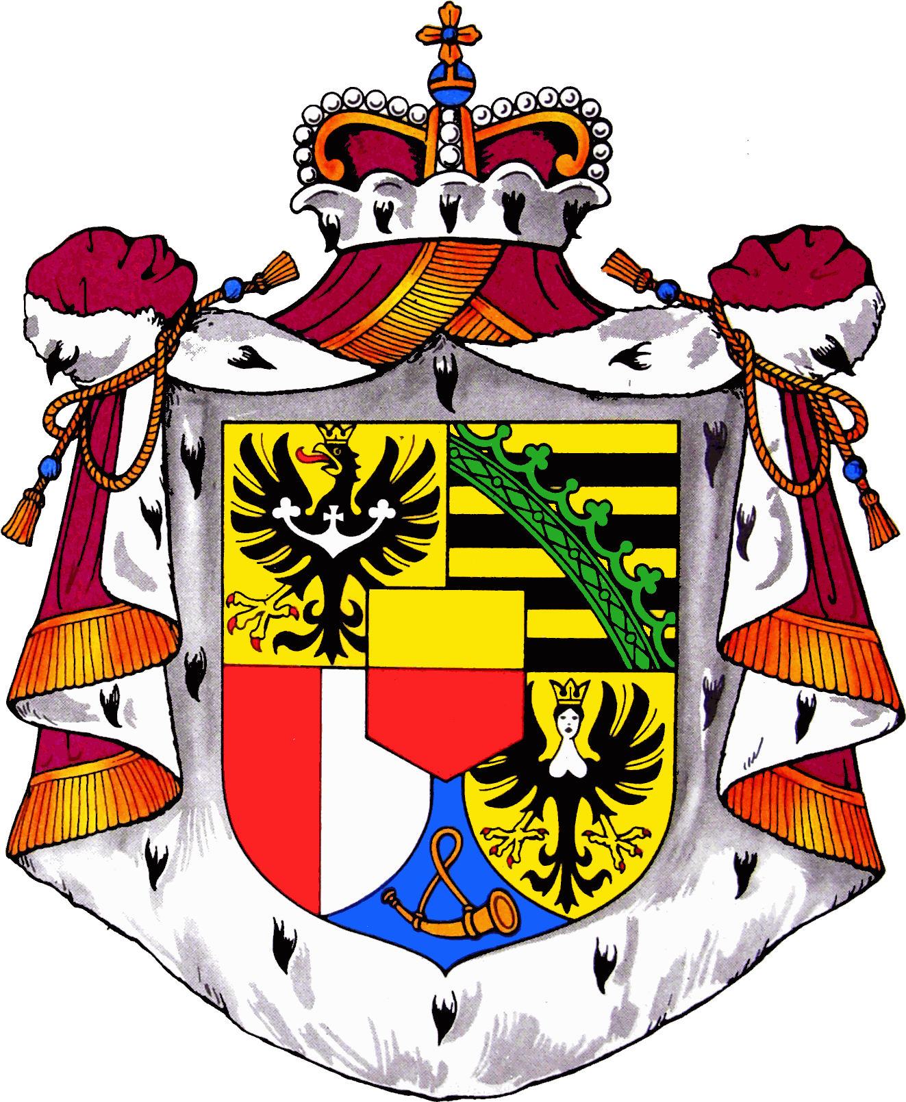 Crest With Royal Cape Clipart (1352x1632), Png Download