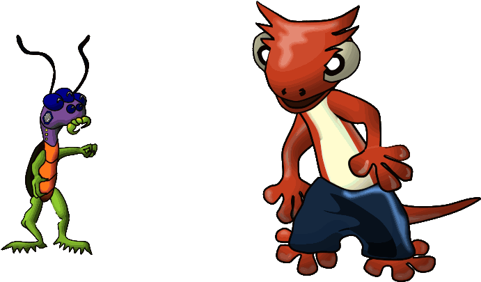 Space Bug And Gordo The Gecko Clipart (800x594), Png Download