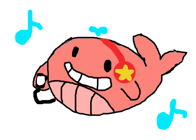 Tiny Floating Whale, With Mp3 Player By Goinallwomp Clipart (664x473), Png Download