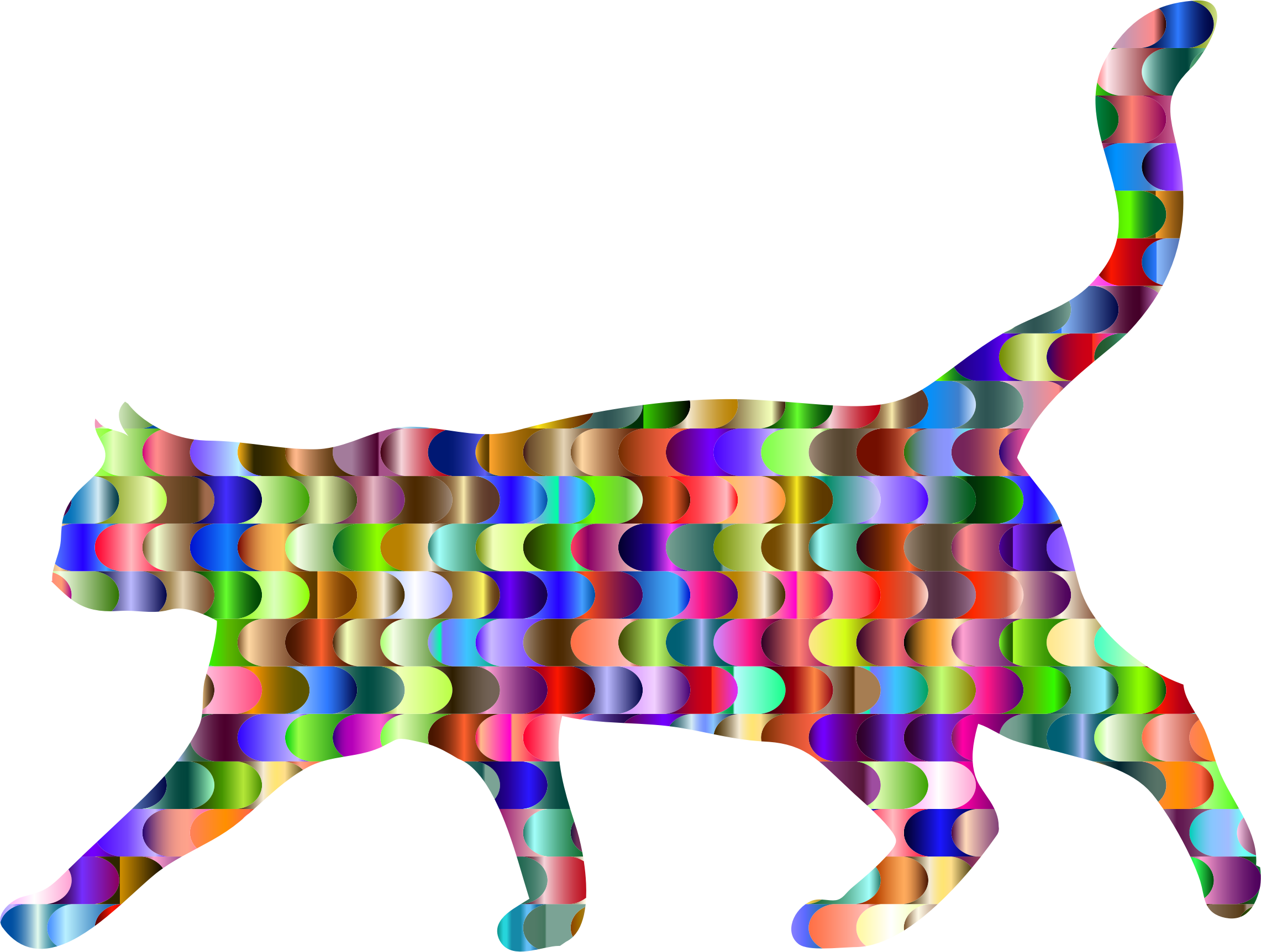 Interlocking Waves Cat Clipart (2282x1724), Png Download