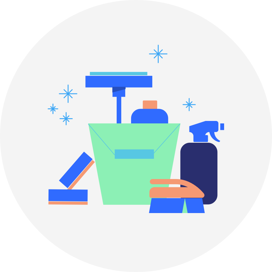 Office Cleaning And Maintenance Overview Clipart (886x886), Png Download