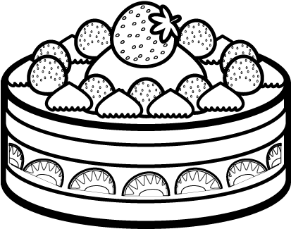 白黒 Shortcake Whole Strawberry Blackwhite Clipart (600x600), Png Download