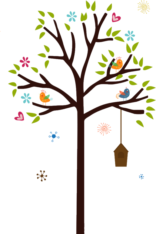Cartes Postales, Arbres, Octobre, Petits Oiseaux Clipart (528x800), Png Download