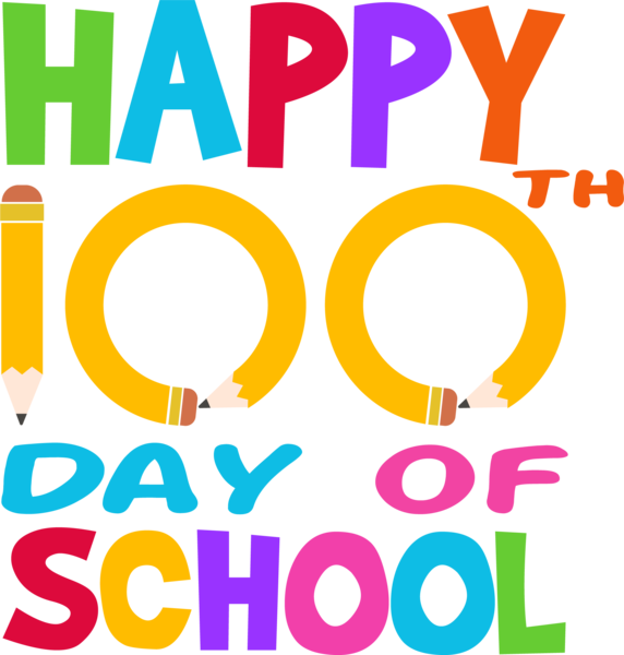 Happy 100th Day Of School Pencils Clipart (572x600), Png Download