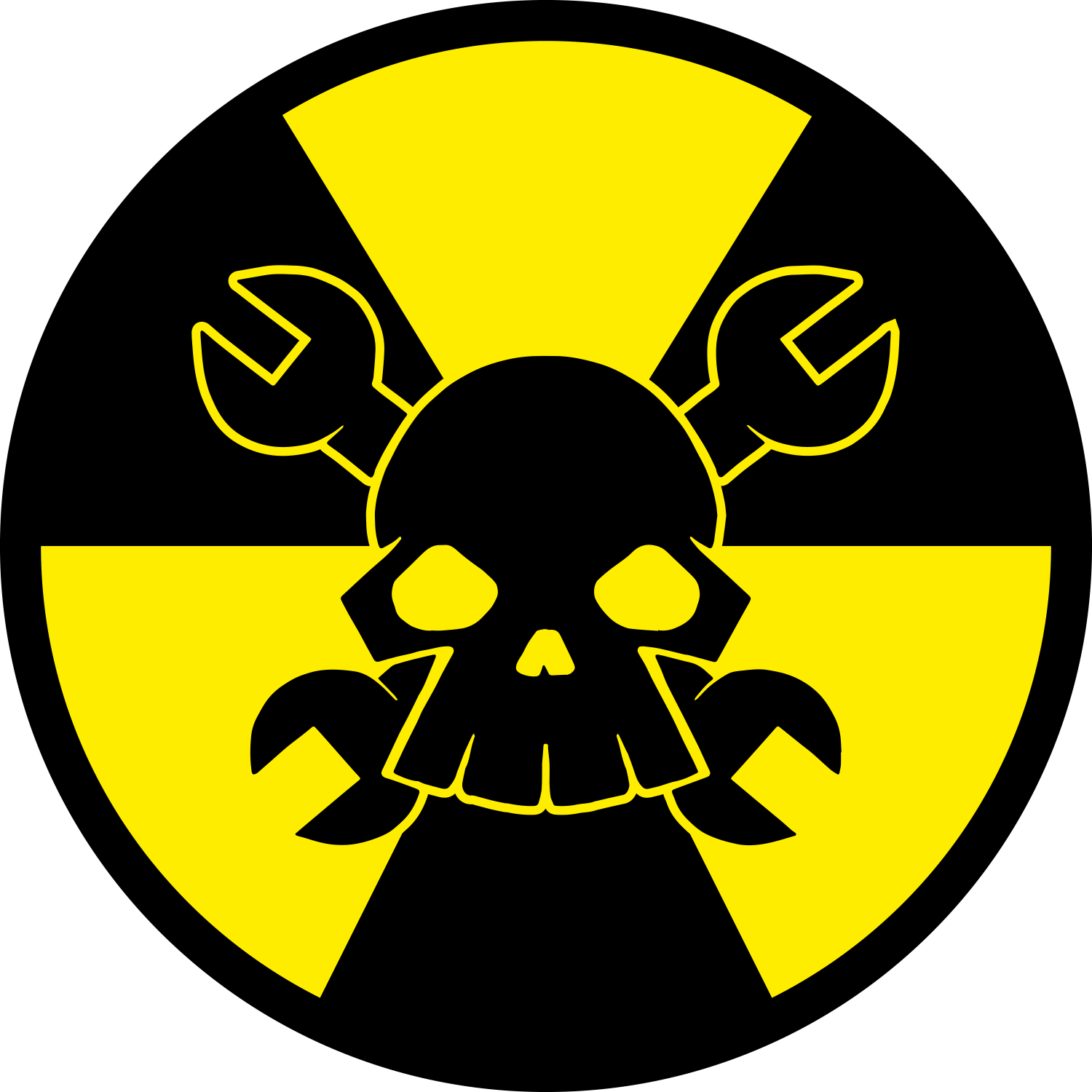 Clasic Skull And Monkeywrenches Logo W/text Clipart (1500x1500), Png Download