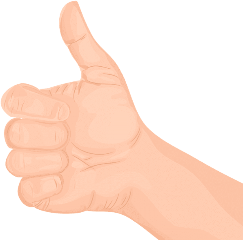 Free Png Thumbs Up Hand Gesture Png Images Transparent Clipart (850x839), Png Download