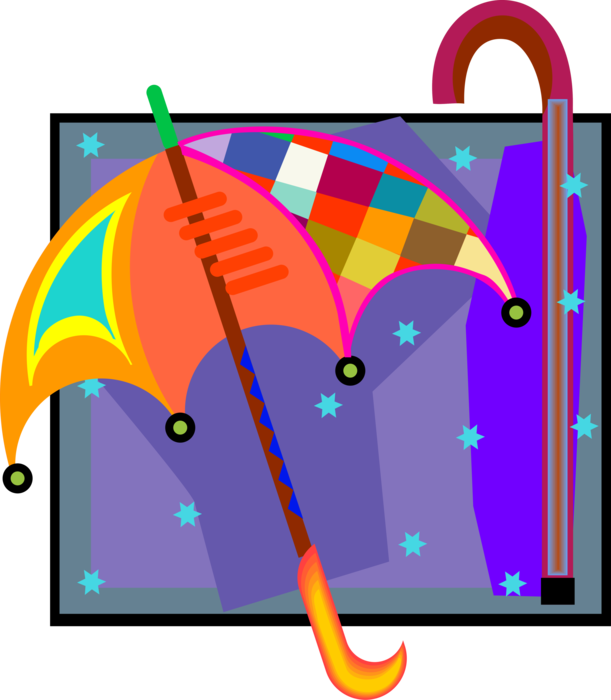Vector Illustration Of Umbrella Or Parasol Rain Protection Clipart (611x700), Png Download