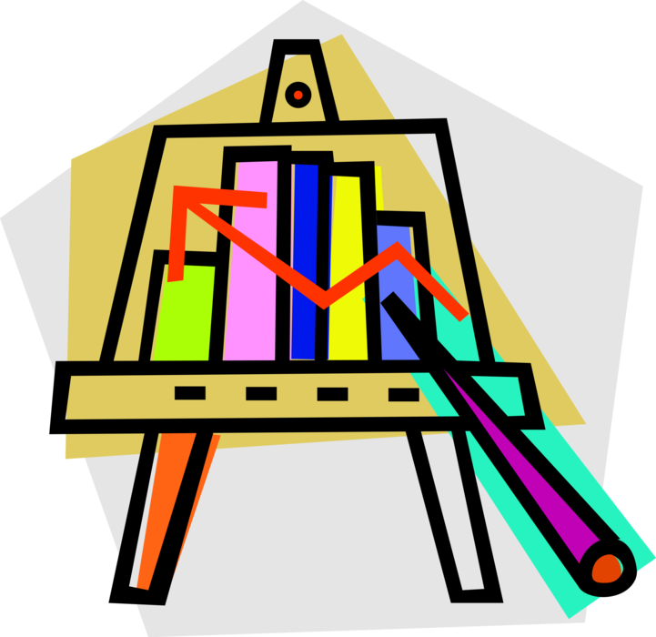 Vector Illustration Of Boardroom Flip Chart Presentation Clipart (721x700), Png Download