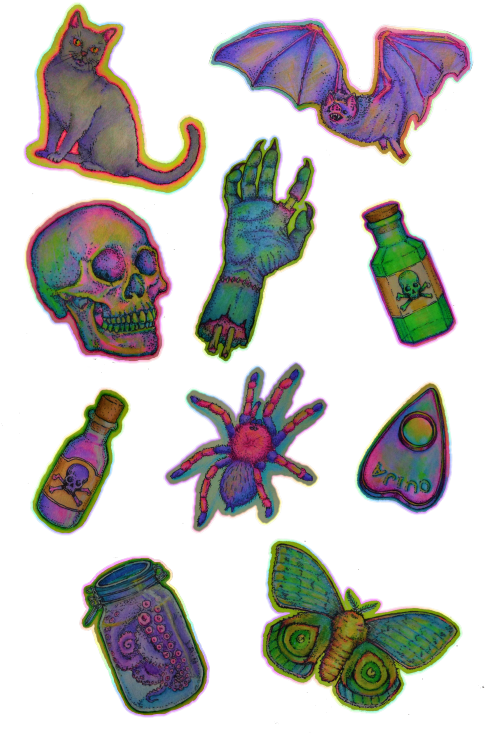 Halloween Stickers Tumblr U2013 Festival Collections Clipart (497x750), Png Download