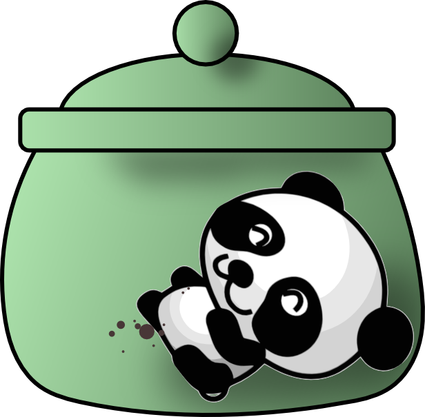 A Cookie Jar With A Happy Panda Clipart (616x605), Png Download
