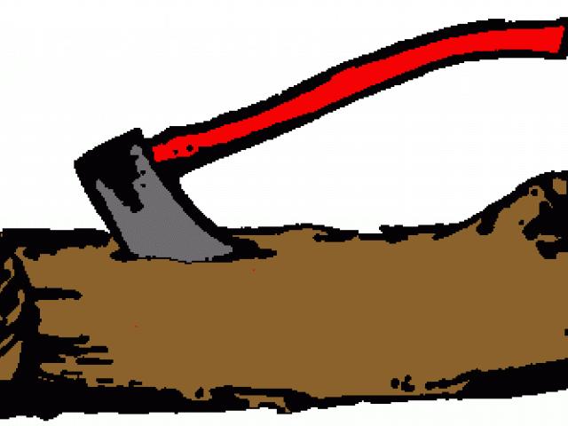 Axe Clipart Wooden Log - Png Download (640x480), Png Download