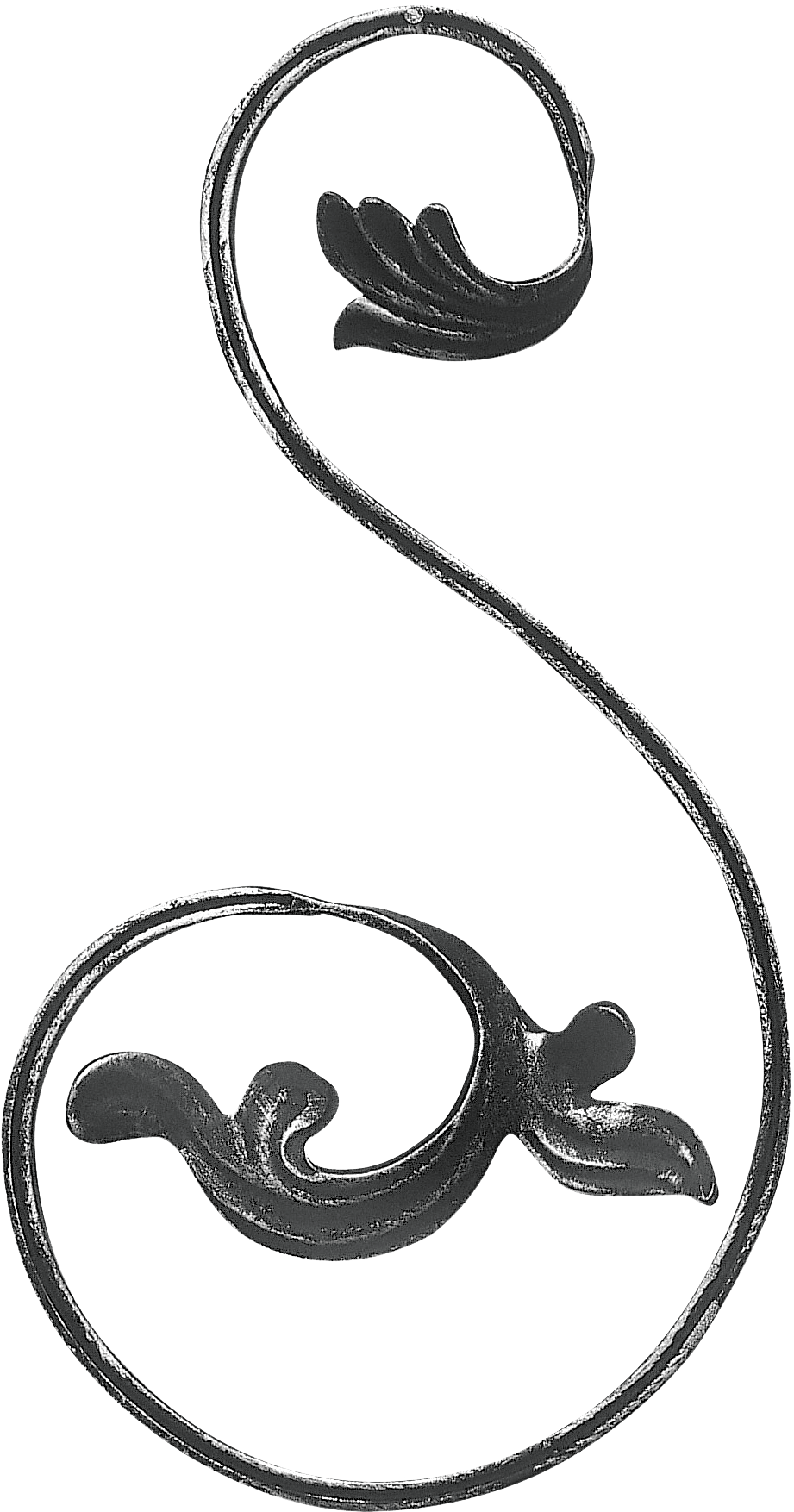 Leaf Scroll Clipart (1012x1876), Png Download