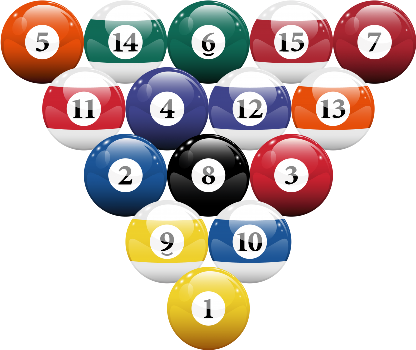 Download Racked Billiard Pool Balls Clipart Png Photo Transparent Png (850x723), Png Download