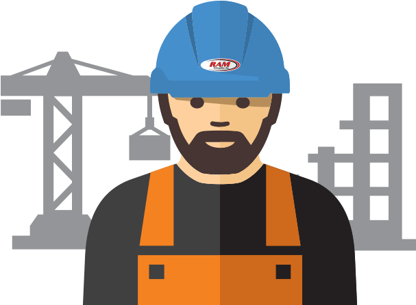 Ram Construction Worker Clipart (606x700), Png Download