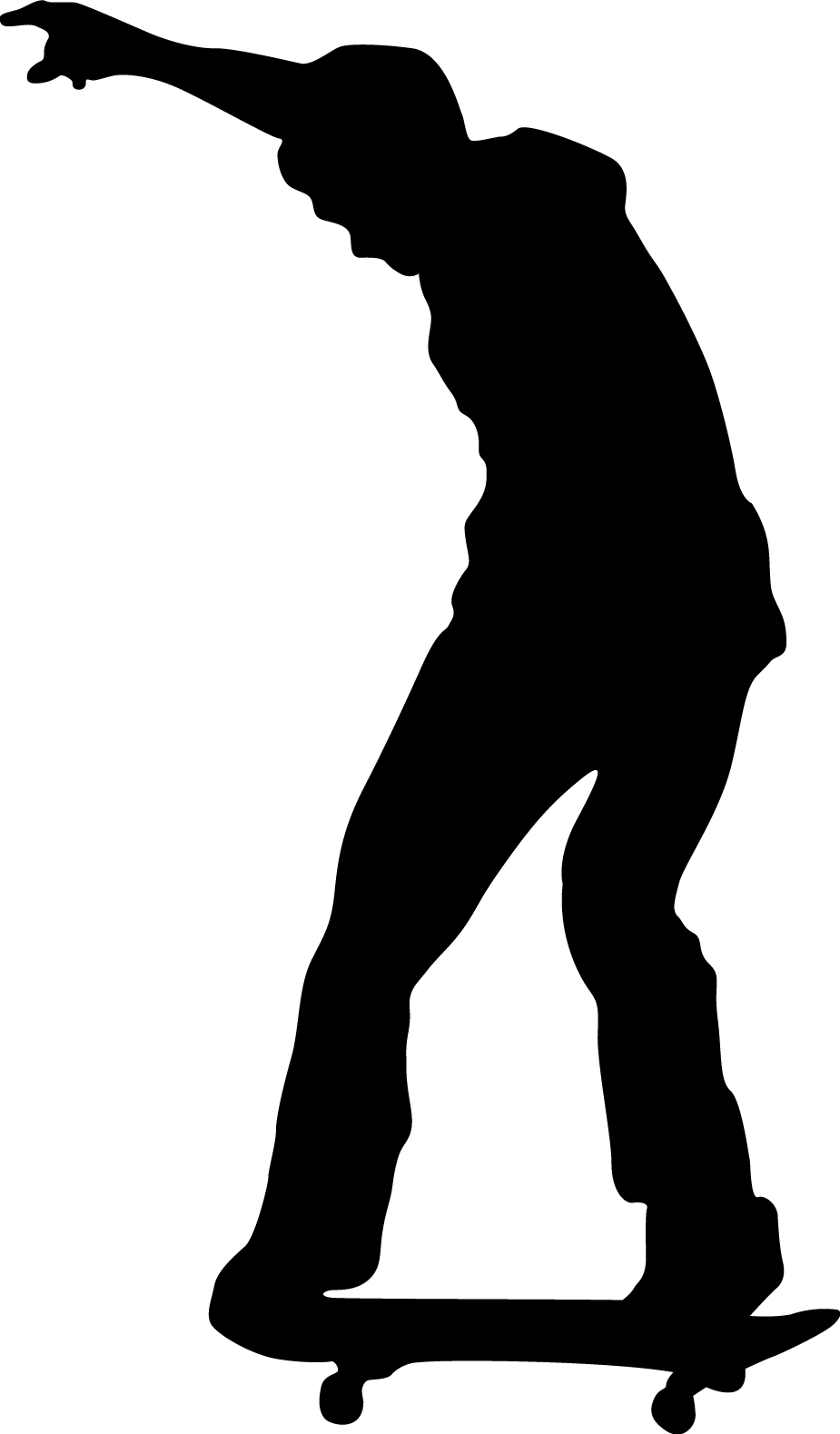 Skateboard Silhouette Clipart - Png Download (925x1579), Png Download