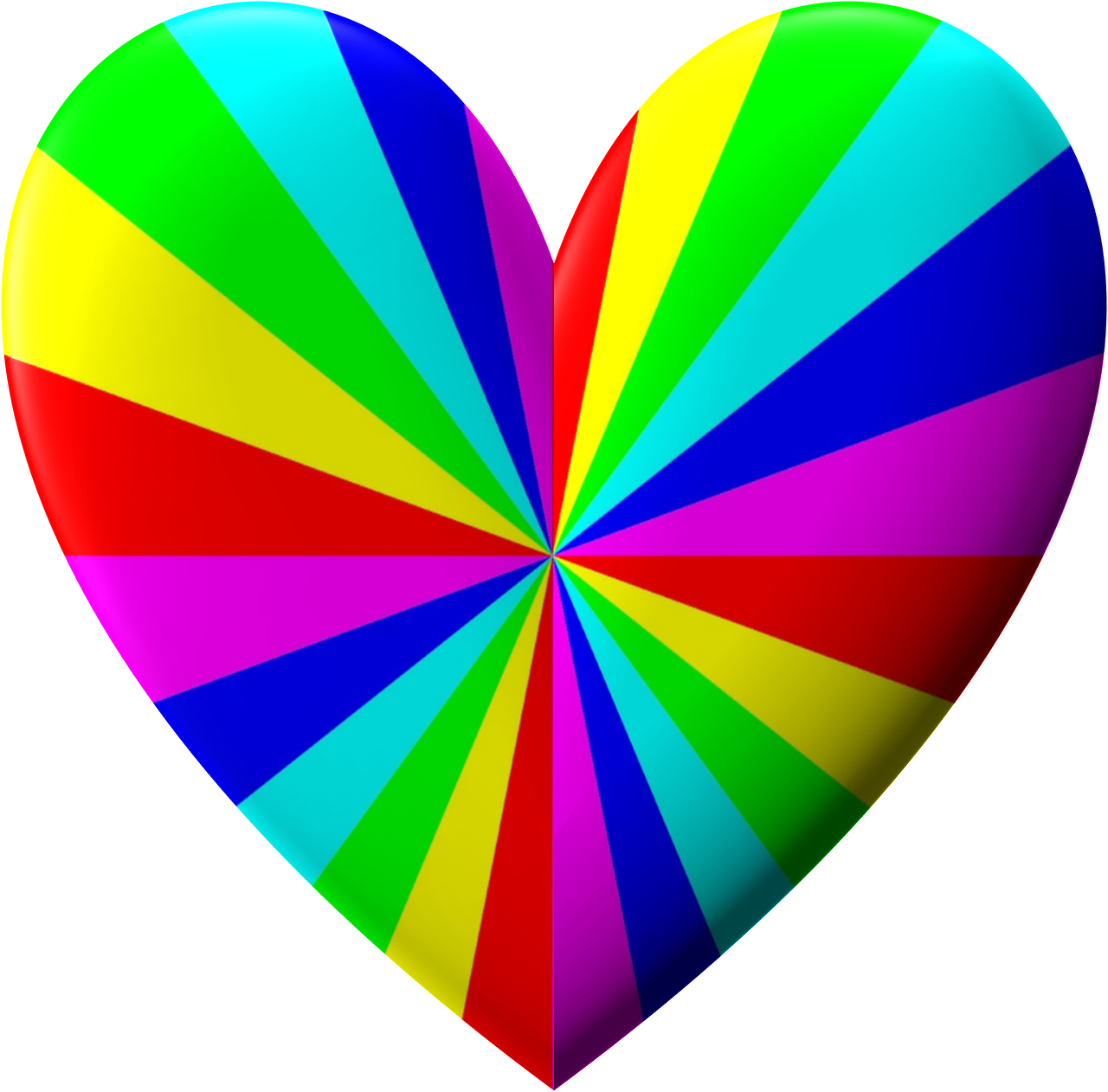 Valentine, Καρδιά, Ουράνιο Τόξο, 3d, Αγάπη, Ειδύλλιο Clipart (1280x1262), Png Download