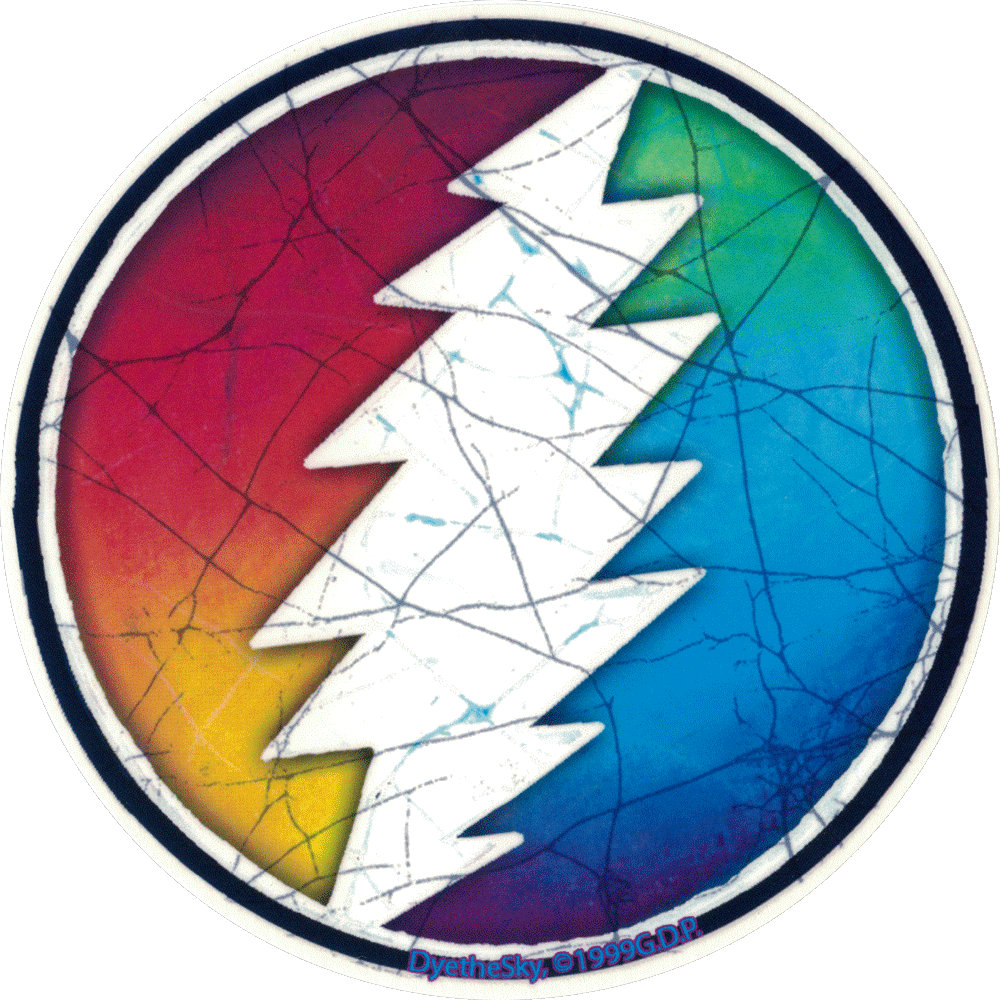 Grateful Dead Rainbow Lightening Bolt Clipart (1000x1000), Png Download