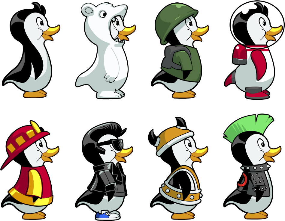 Some Of The Many New Penguin Skins Meant For The Graphical Clipart (1024x863), Png Download