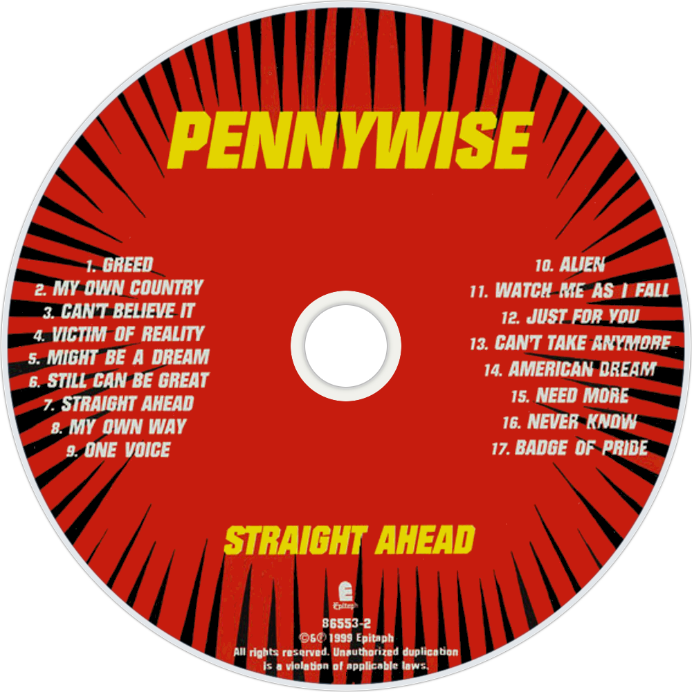 Pennywise Straight Ahead Cd Disc Image Clipart (1000x1000), Png Download