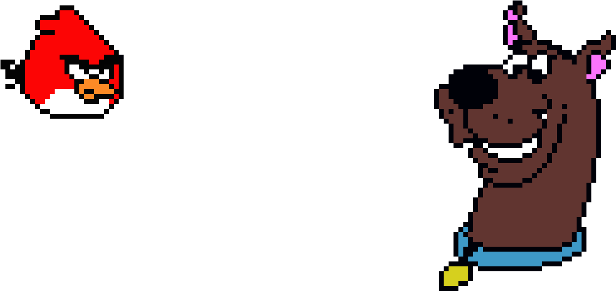 Angry Bird Scooby Doo Pixel Art Maker Png Scooby Pixel Clipart (1590x780), Png Download