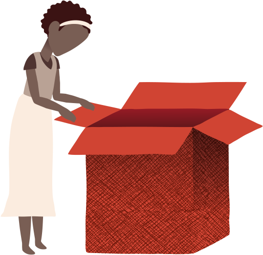 Illustration Of A Woman Opening An Empty Box Clipart (600x600), Png Download