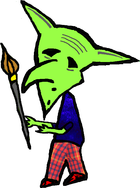 The Painter Goblin Clipart (850x862), Png Download