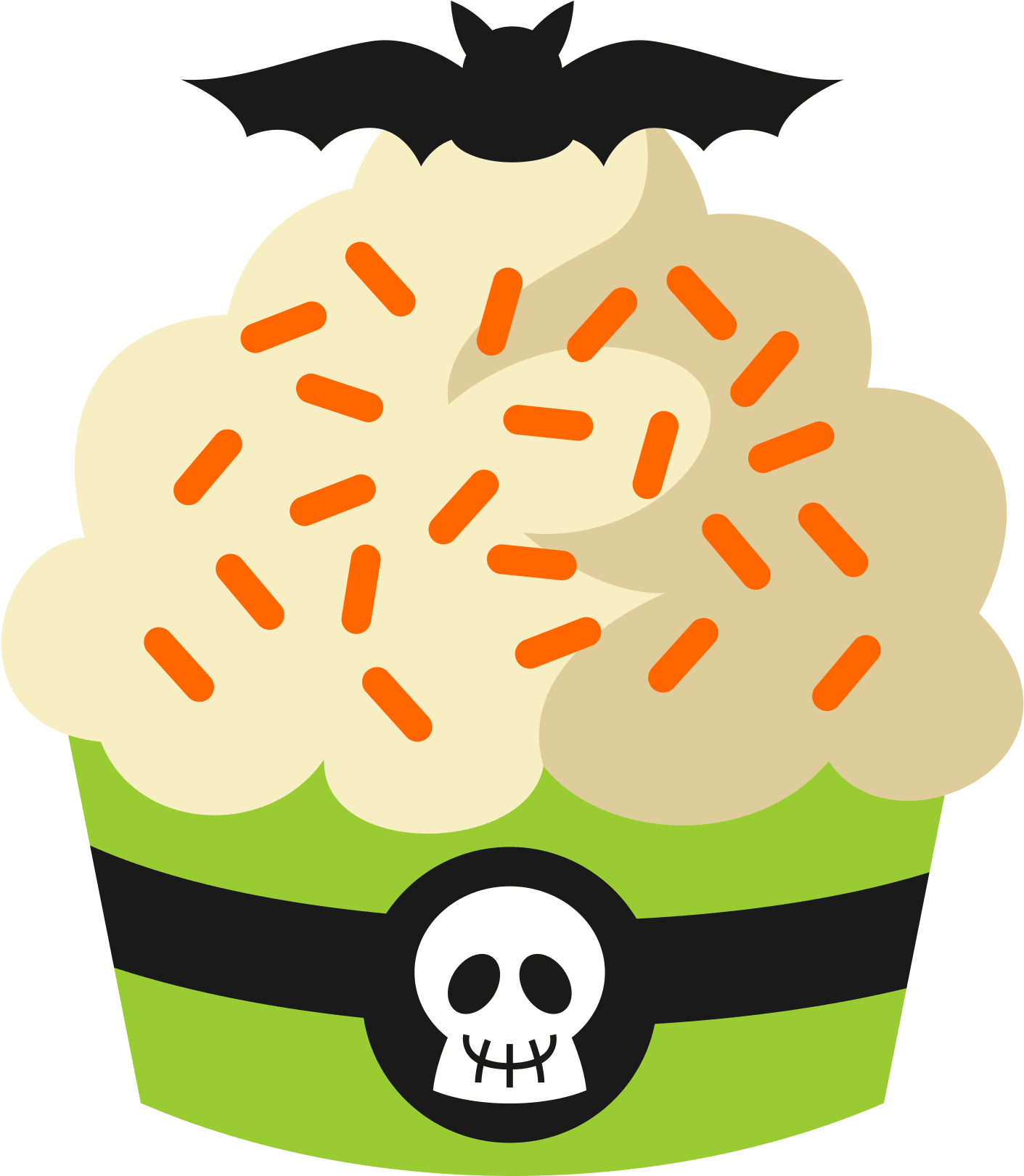 Halloween-cupcake Clipart (1500x1650), Png Download