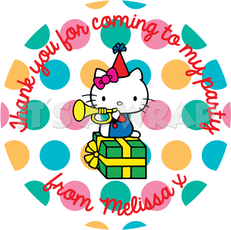Hello Kitty Sweet Cone Stickers Clipart (870x870), Png Download