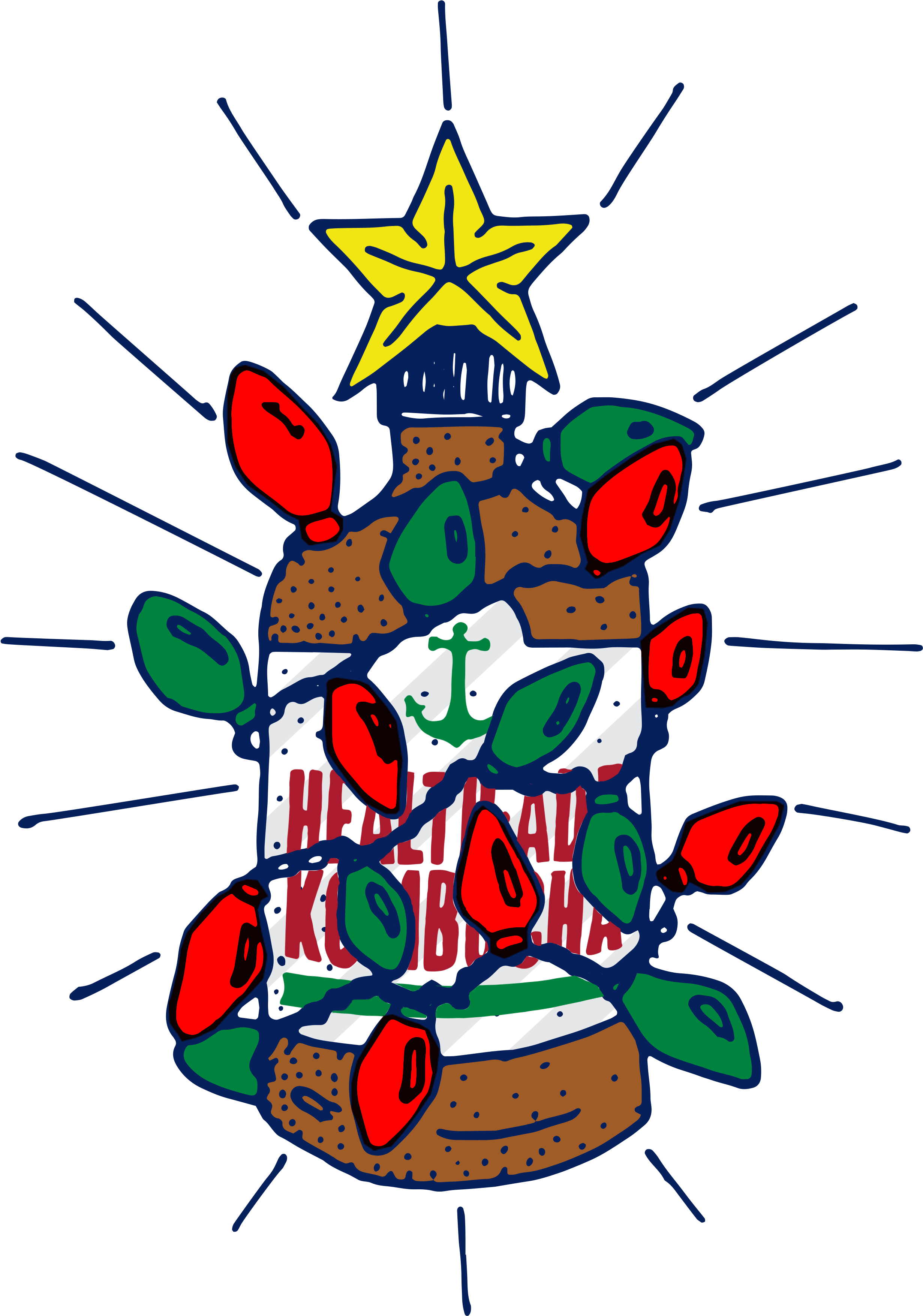 Christmas Bottle Sticker By Health-ade Clipart (3600x3600), Png Download