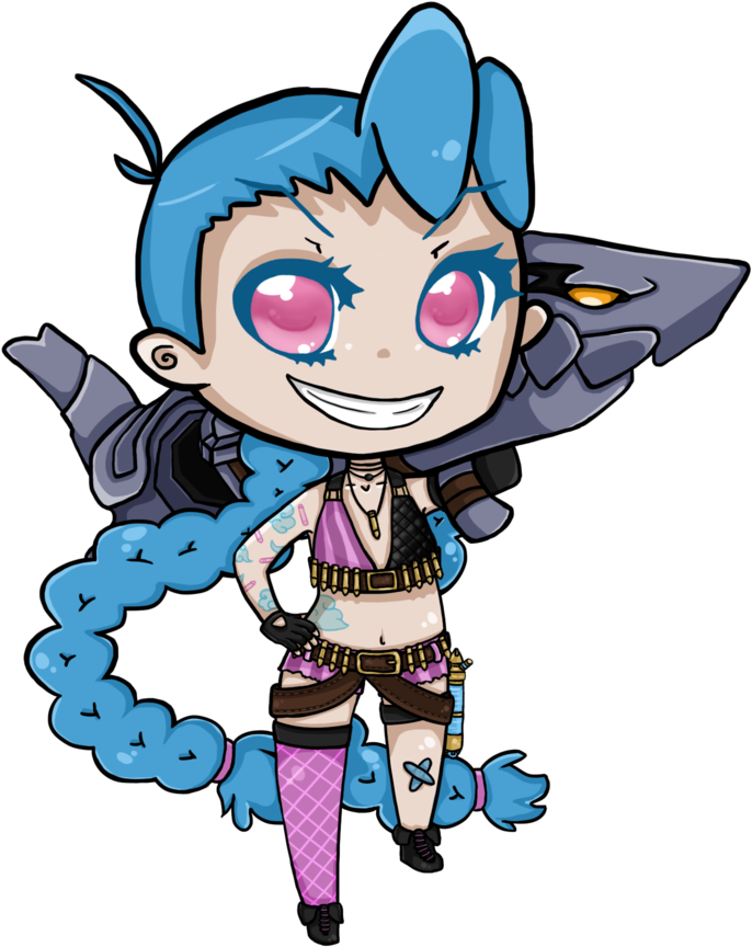 Jinx Lol Chibi Clipart (686x864), Png Download