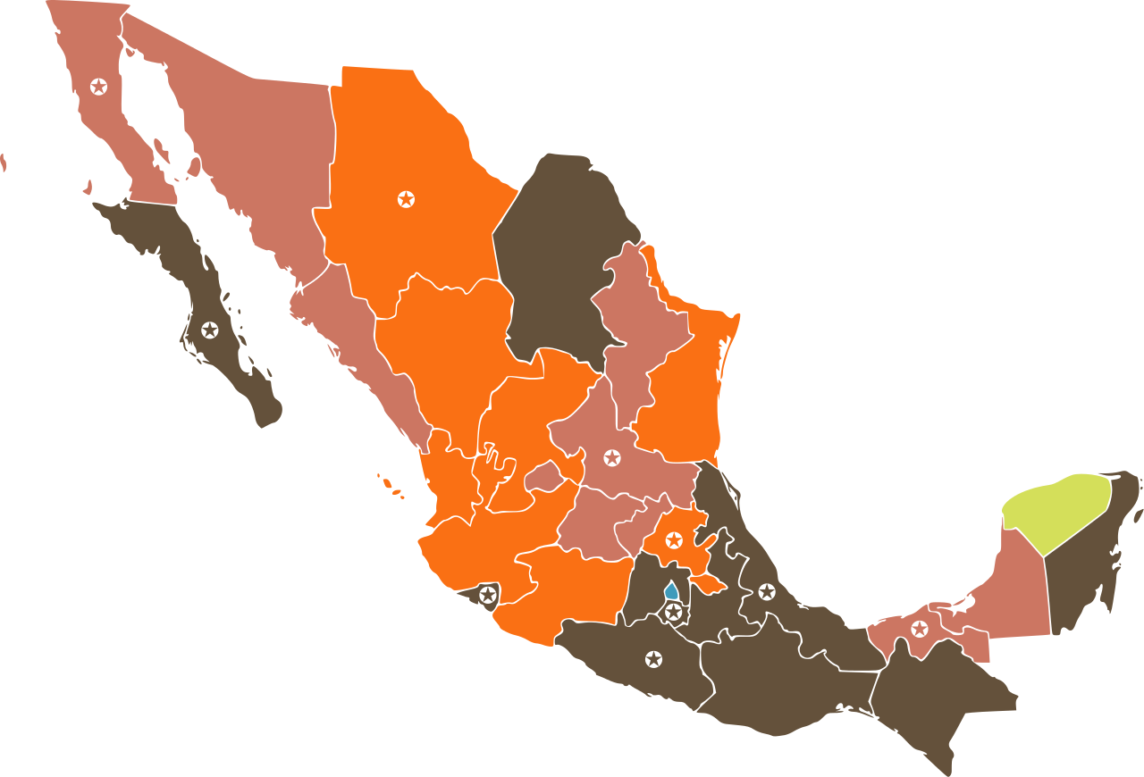 Map Of Mexico, Abortion Laws Clipart (1280x870), Png Download
