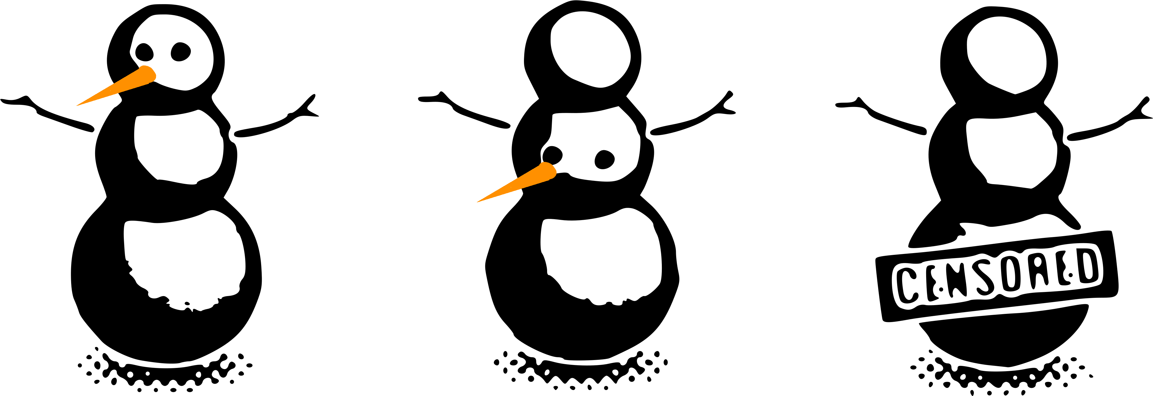 Naughty Censored Snowman Comic Clipart (4500x5400), Png Download