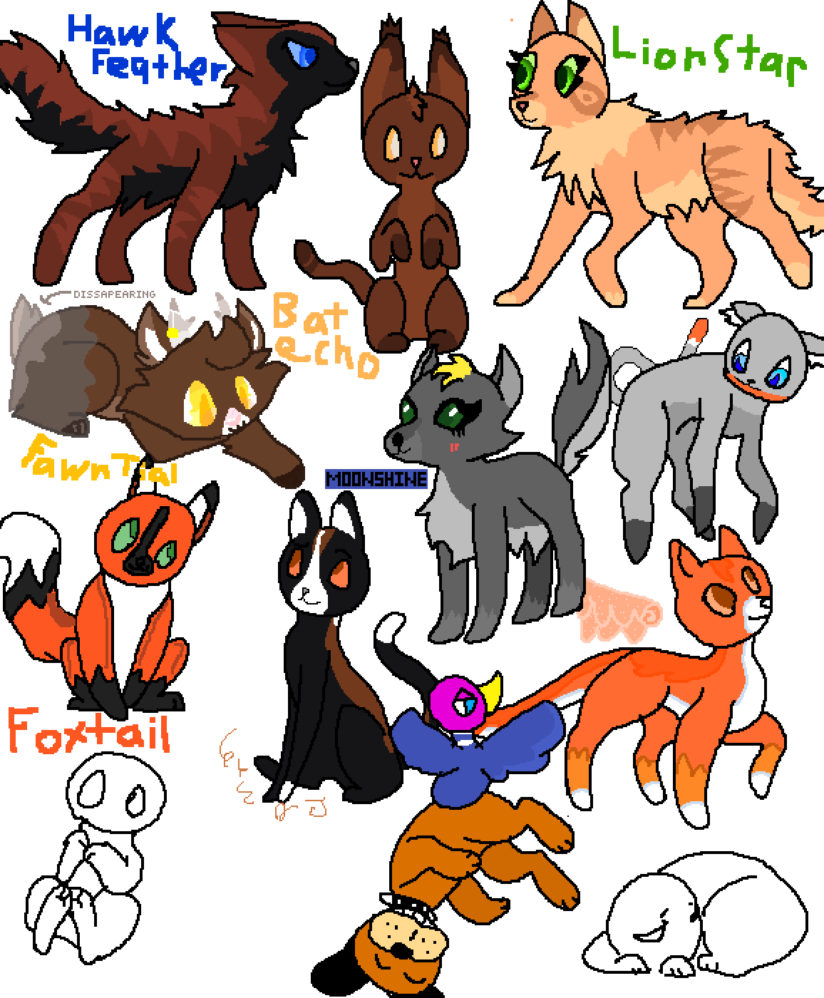 Warrior Cats And More Collab Clipart (1156x1400), Png Download