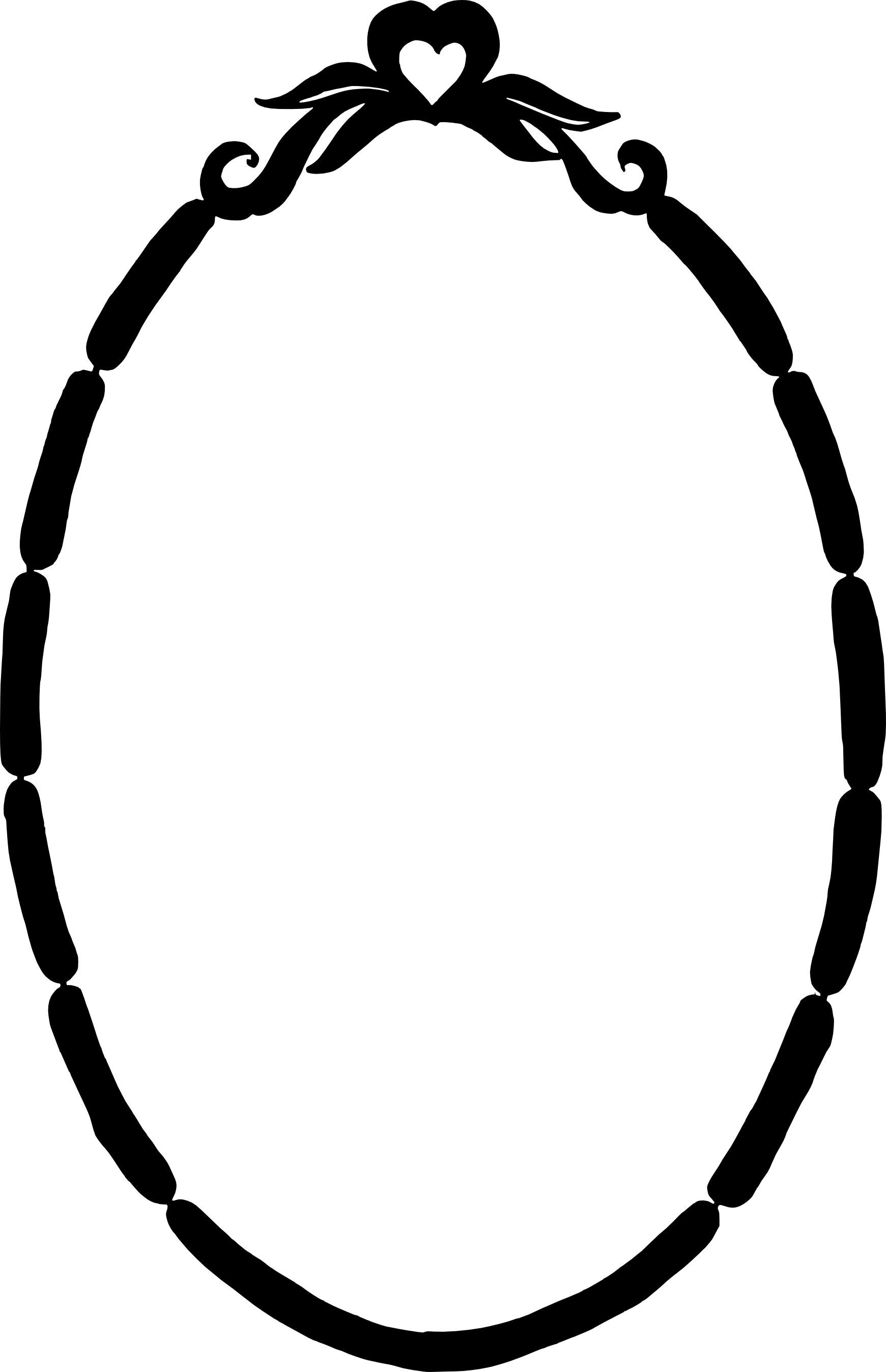 10 Romantic Oval Frame Vector Svg Png Transparent Clipart (1741x2695), Png Download