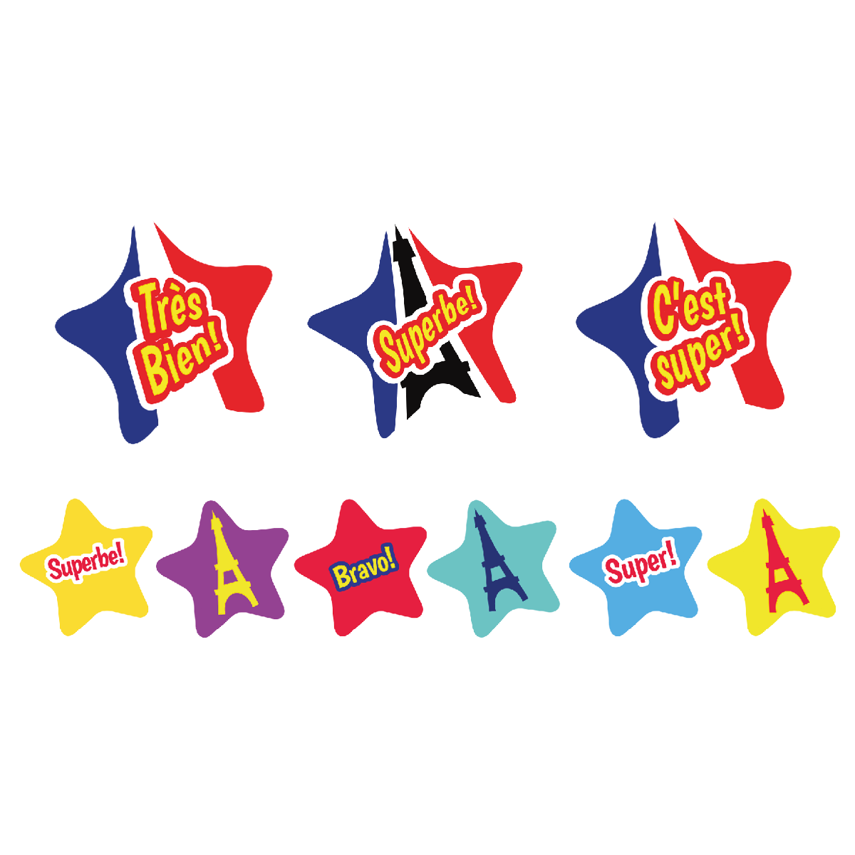 French Stars Bumper Clipart (1200x1200), Png Download