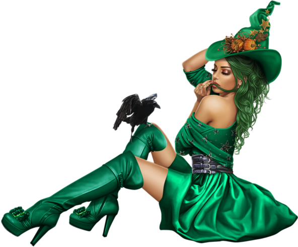 Halloween Femme 3d Artist, Vampires, Witches, Tube, Clipart (600x519), Png Download