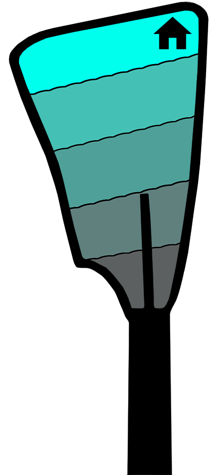 Feather Blade Club Clipart (437x1000), Png Download