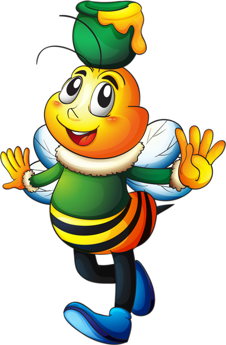 Abeille Personnifiée Et Miel Clipart (460x700), Png Download