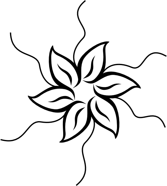 Flower Black And White Pumpkin Clipart - Png Download (534x594), Png Download